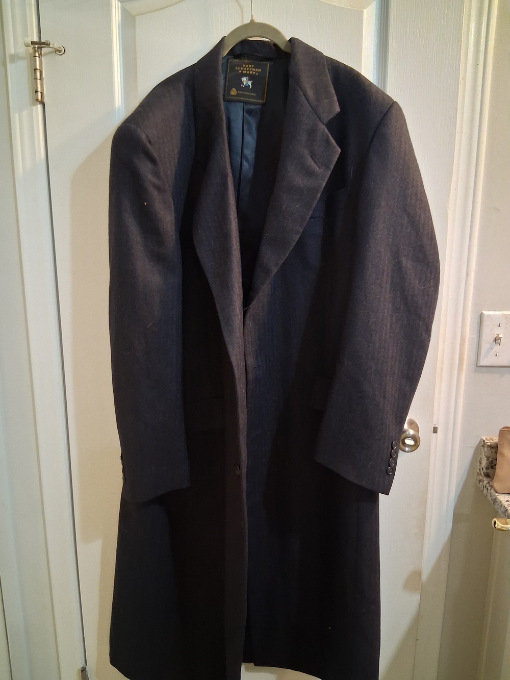 Vintage Hart Schaffner Marx Black Trench Coat